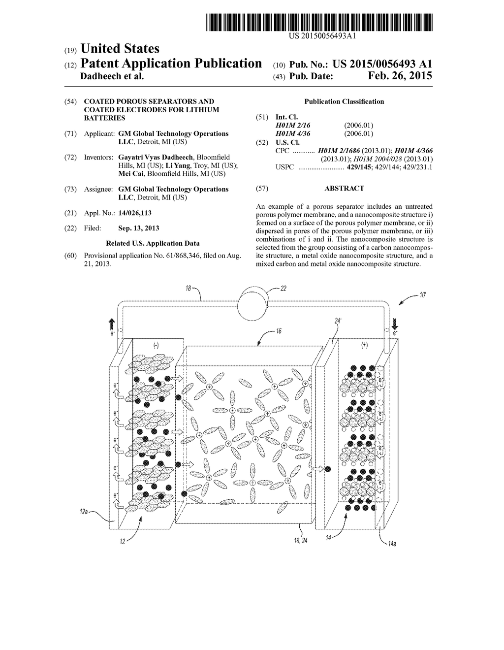 COATED POROUS SEPARATORS AND COATED ELECTRODES FOR LITHIUM BATTERIES - diagram, schematic, and image 01