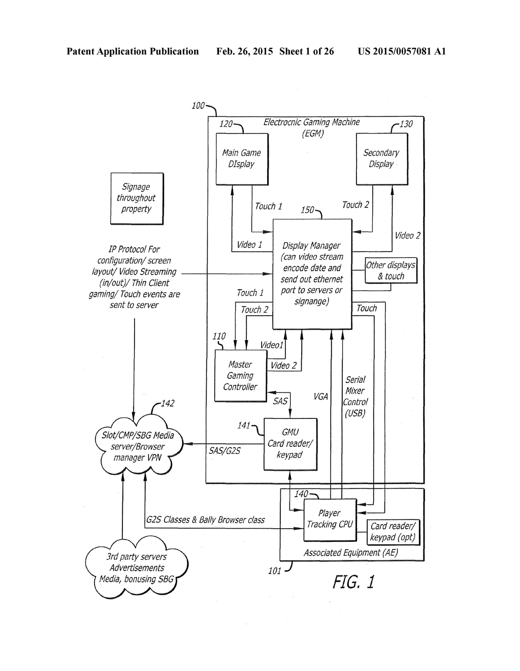 VIDEO SWITCHER AND TOUCH ROUTER SYSTEM FOR A GAMING MACHINE - diagram, schematic, and image 02