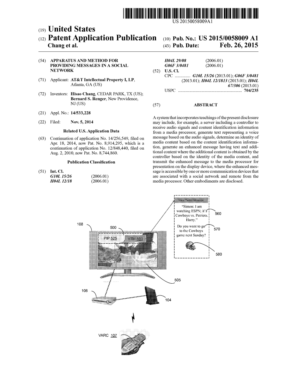 APPARATUS AND METHOD FOR PROVIDING MESSAGES IN A SOCIAL NETWORK - diagram, schematic, and image 01