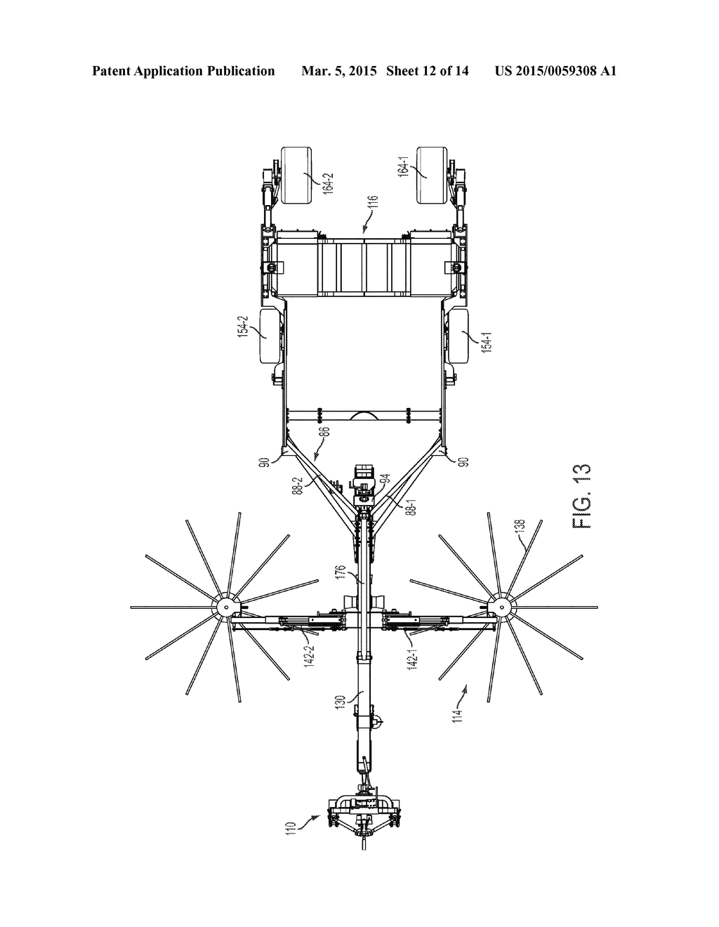 COMBINED DEVICE FOR WINDROWING AND FOR PRESSING INTO BALES, PARTICULARLY     FOR HAY - diagram, schematic, and image 13