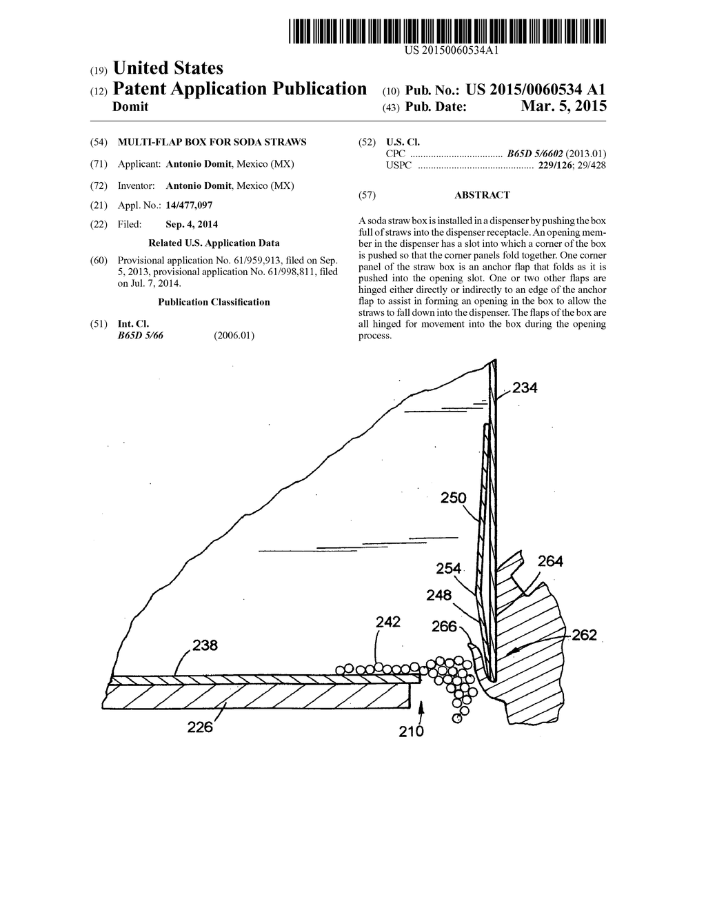 Multi-Flap Box For Soda Straws - diagram, schematic, and image 01