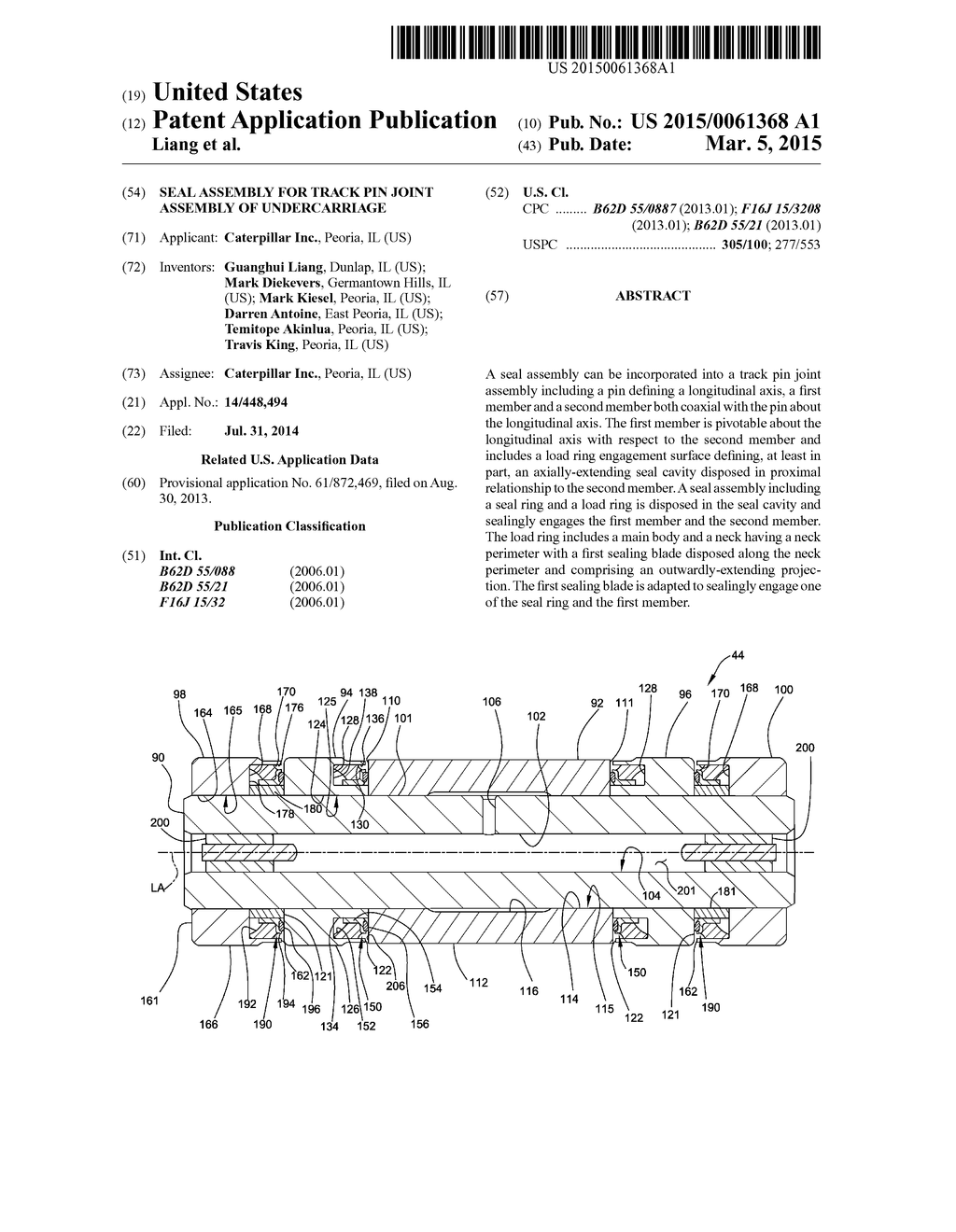 Seal Assembly for Track Pin Joint Assembly of Undercarriage - diagram, schematic, and image 01