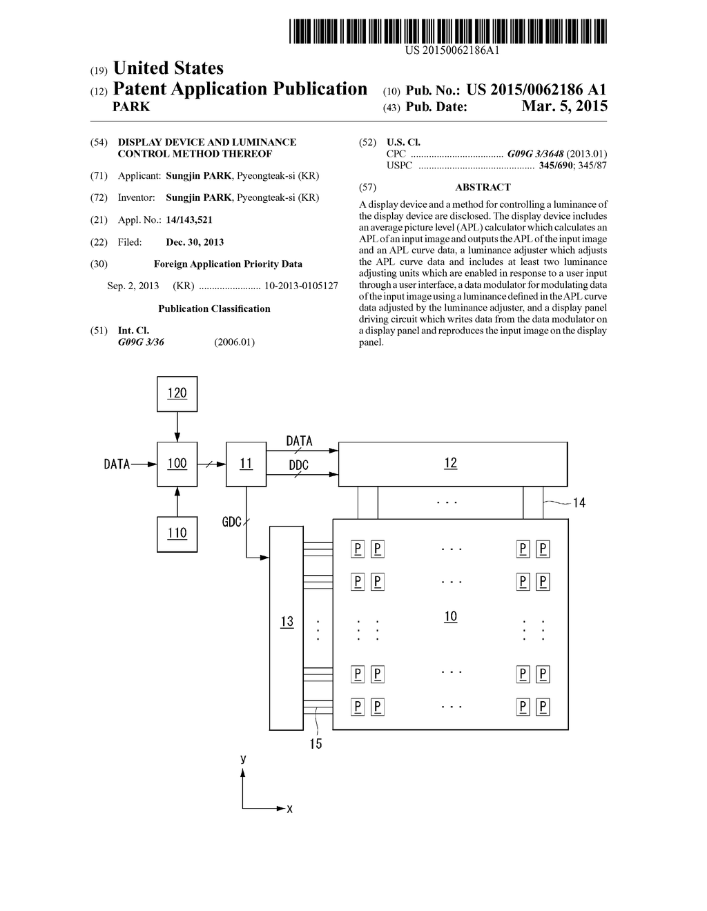 DISPLAY DEVICE AND LUMINANCE CONTROL METHOD THEREOF - diagram, schematic, and image 01