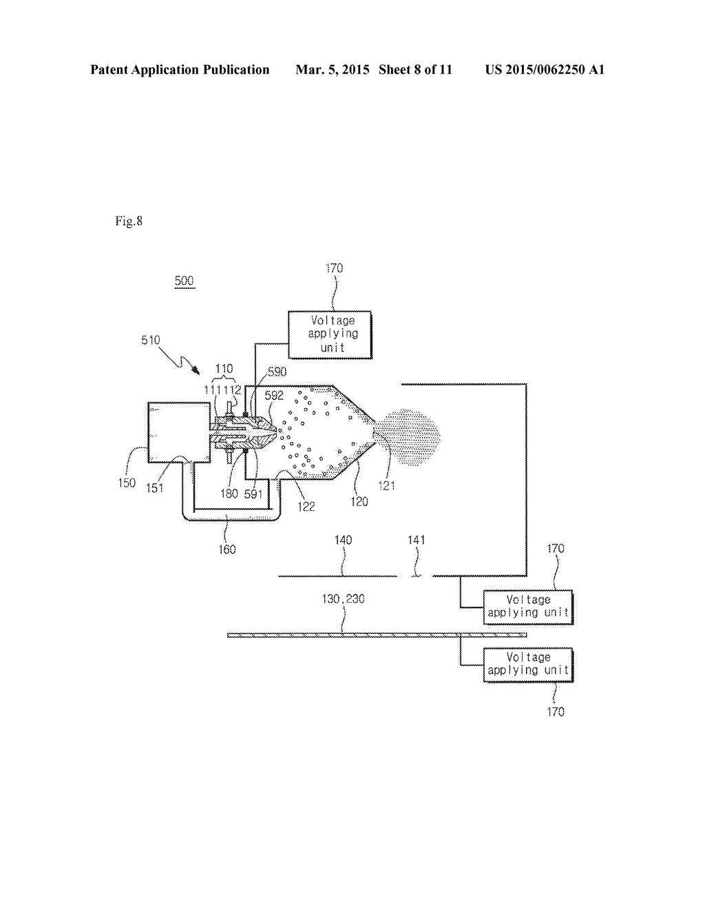 Apparatus for Spraying and Patterning Using Electrostatic Force - diagram, schematic, and image 09