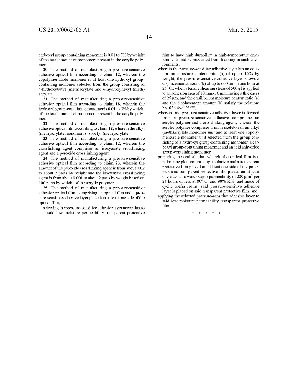 PRESSURE-SENSITIVE ADHESIVE OPTICAL FILM AND IMAGE DISPLAY - diagram, schematic, and image 16