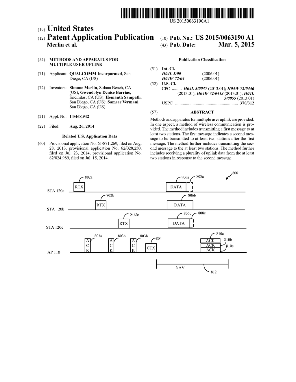 METHODS AND APPARATUS FOR MULTIPLE USER UPLINK - diagram, schematic, and image 01