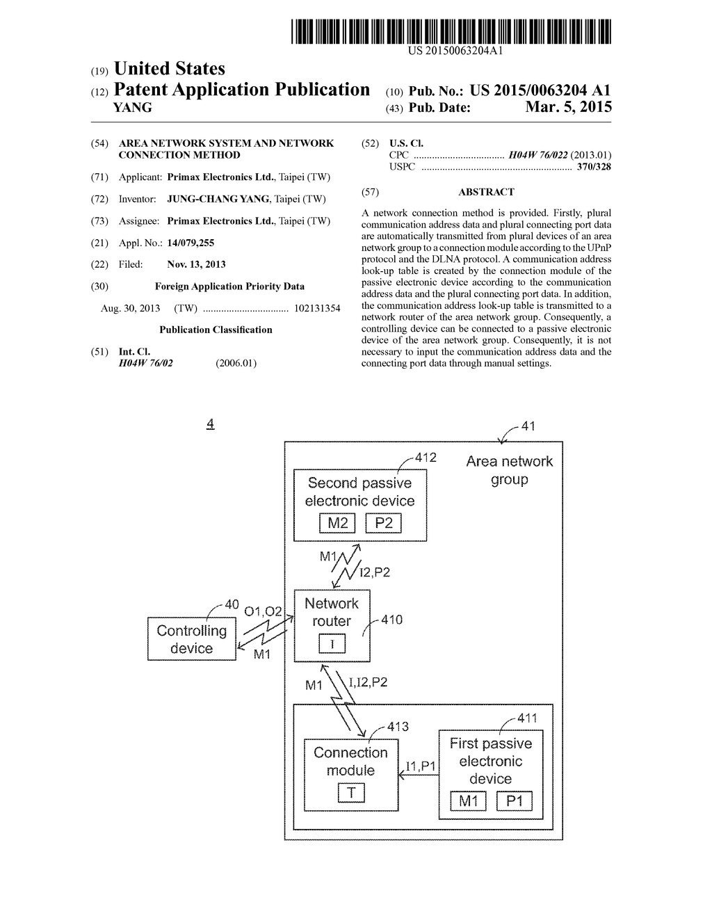 AREA NETWORK SYSTEM AND NETWORK CONNECTION METHOD - diagram, schematic, and image 01