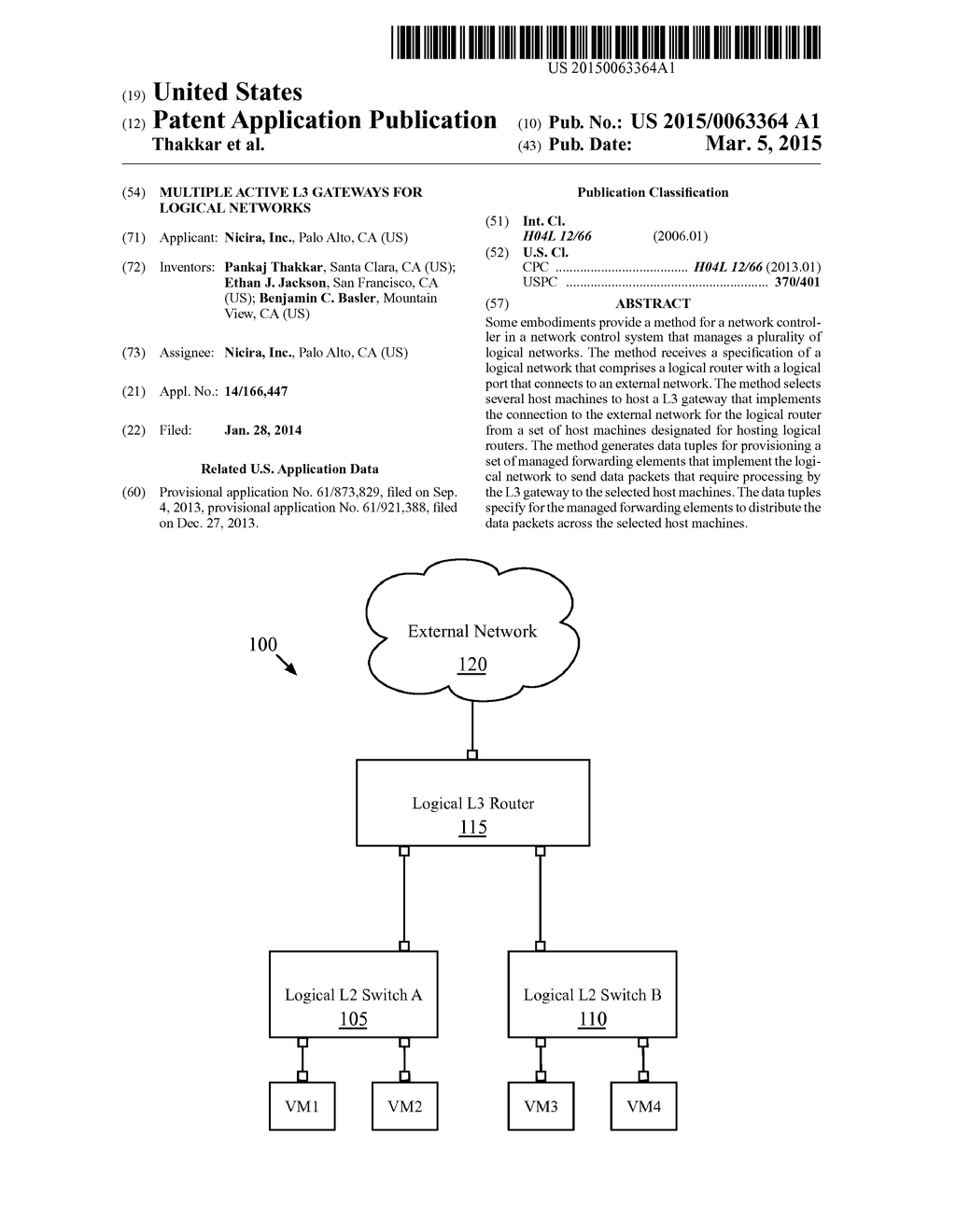 Multiple Active L3 Gateways for Logical Networks - diagram, schematic, and image 01