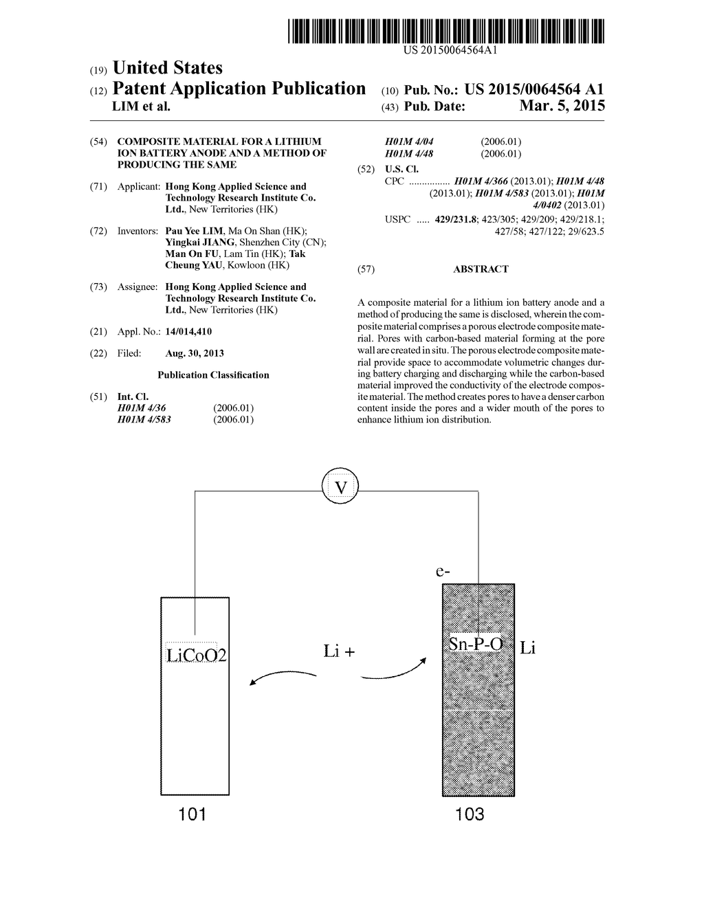 COMPOSITE MATERIAL FOR A LITHIUM ION BATTERY ANODE AND A METHOD OF     PRODUCING THE SAME - diagram, schematic, and image 01