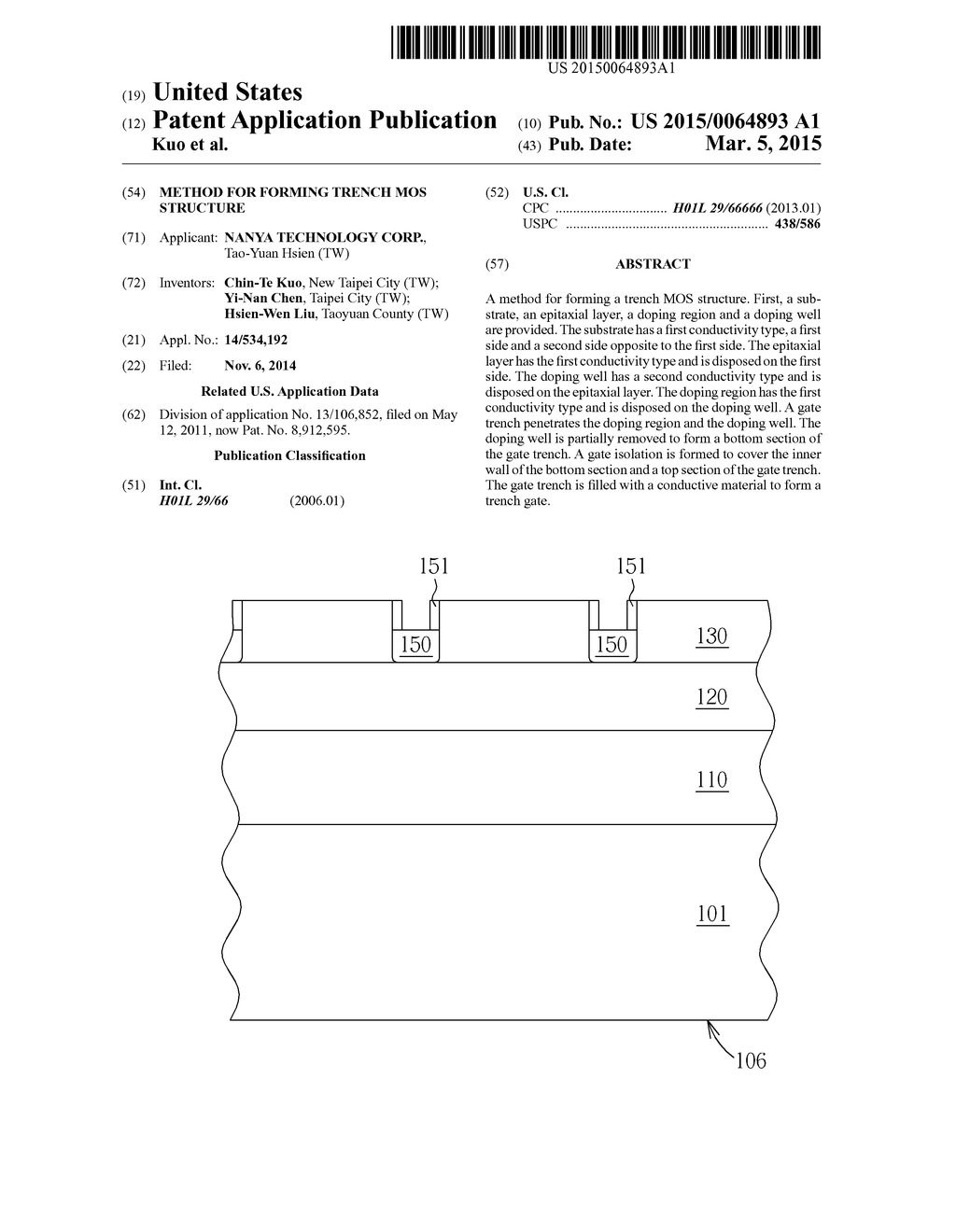 METHOD FOR FORMING TRENCH MOS STRUCTURE - diagram, schematic, and image 01