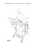 LOWER BODY MIMETIC EXERCISE DEVICE WITH FULLY OR PARTIALLY AUTONOMOUS     RIGHT AND LEFT LEG LINKS AND ERGONOMICALLY POSITIONED PIVOT POINTS diagram and image