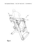 LOWER BODY MIMETIC EXERCISE DEVICE WITH FULLY OR PARTIALLY AUTONOMOUS     RIGHT AND LEFT LEG LINKS AND ERGONOMICALLY POSITIONED PIVOT POINTS diagram and image