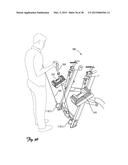 LOWER BODY MIMETIC EXERCISE DEVICE WITH FULLY OR PARTIALLY AUTONOMOUS     RIGHT AND LEFT LEG LINKS AND ERGONOMICALLY POSITIONED PIVOT POINTS diagram and image