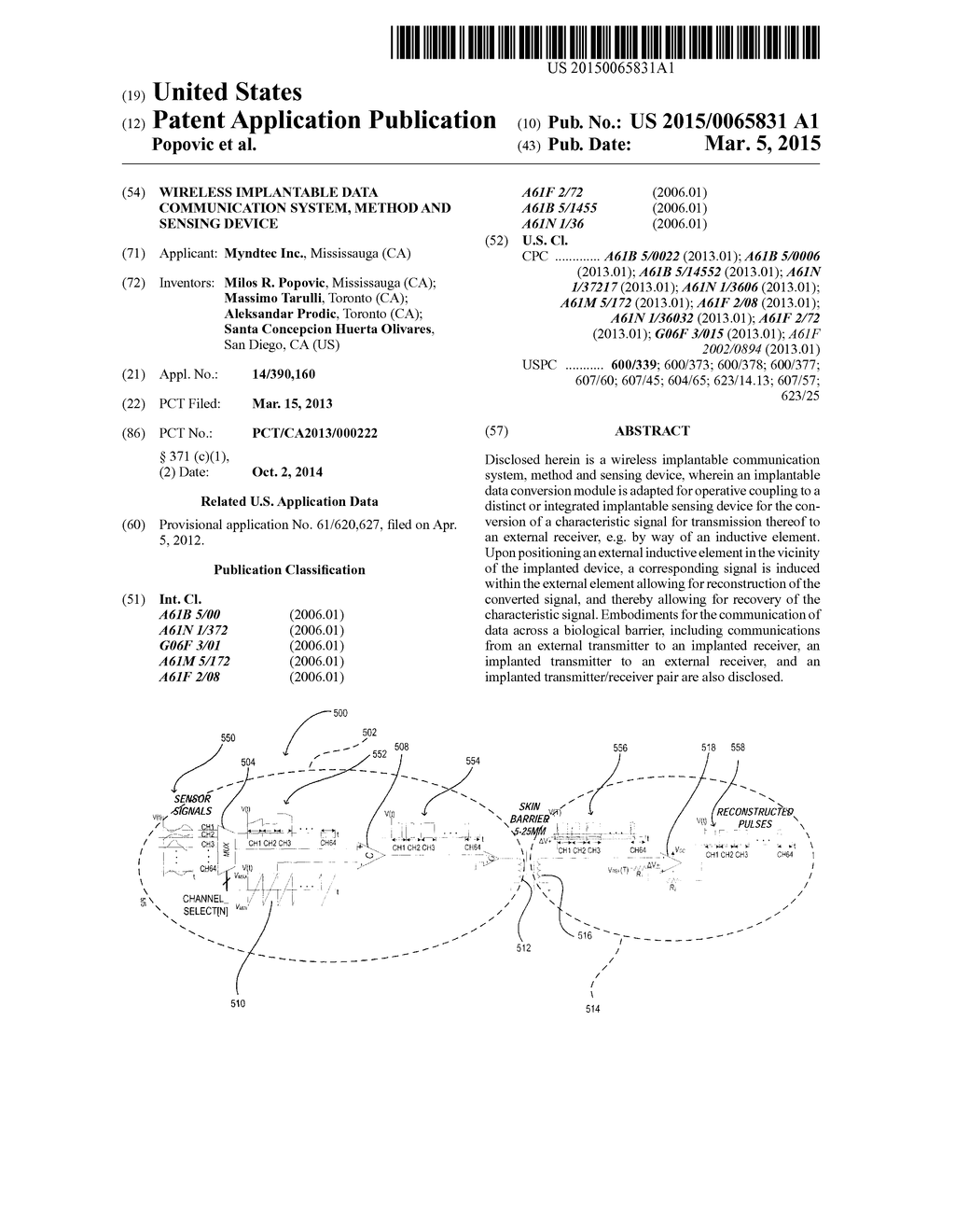 Wireless Implantable Data Communication System, Method and Sensing Device - diagram, schematic, and image 01