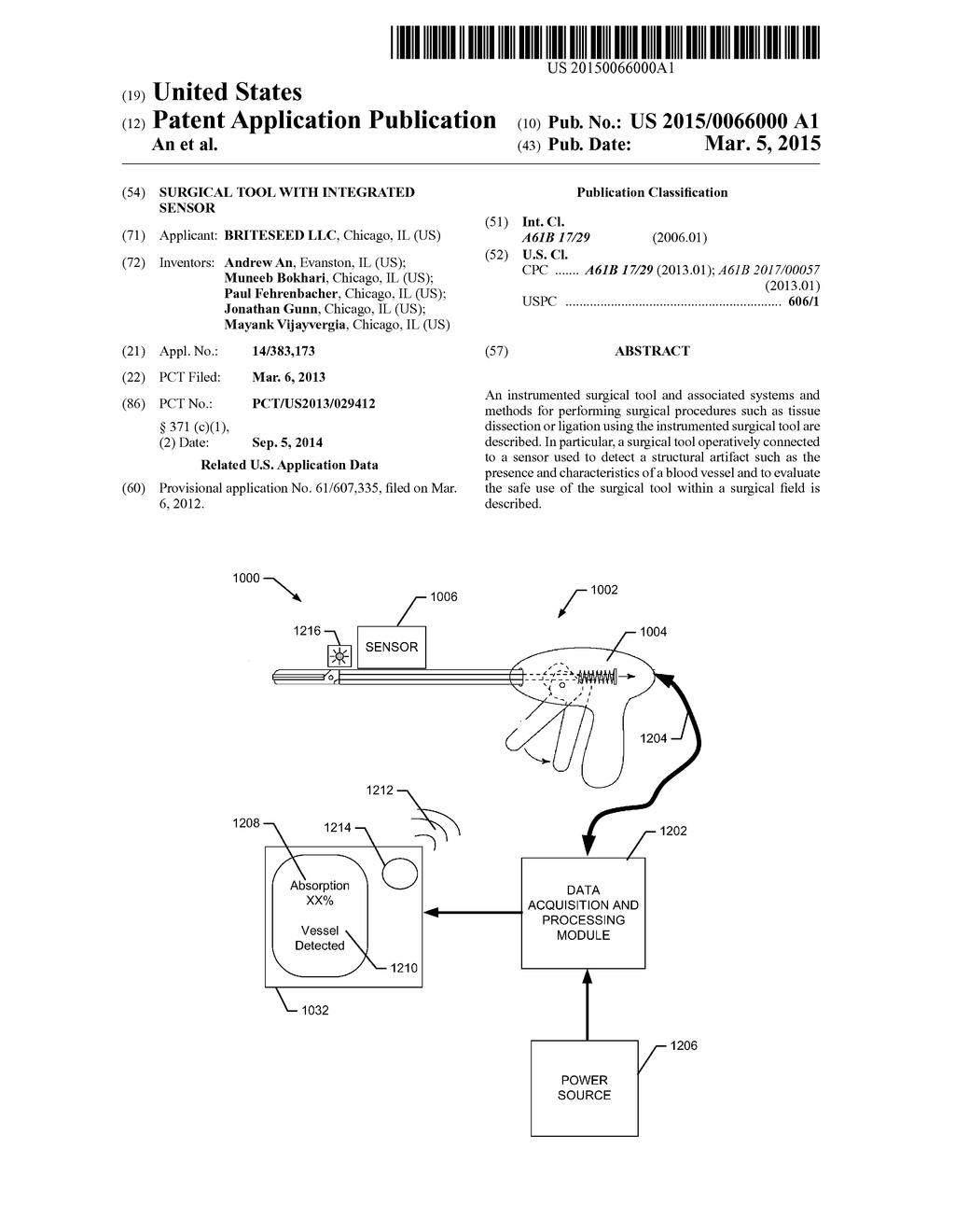 Surgical Tool With Integrated Sensor - diagram, schematic, and image 01