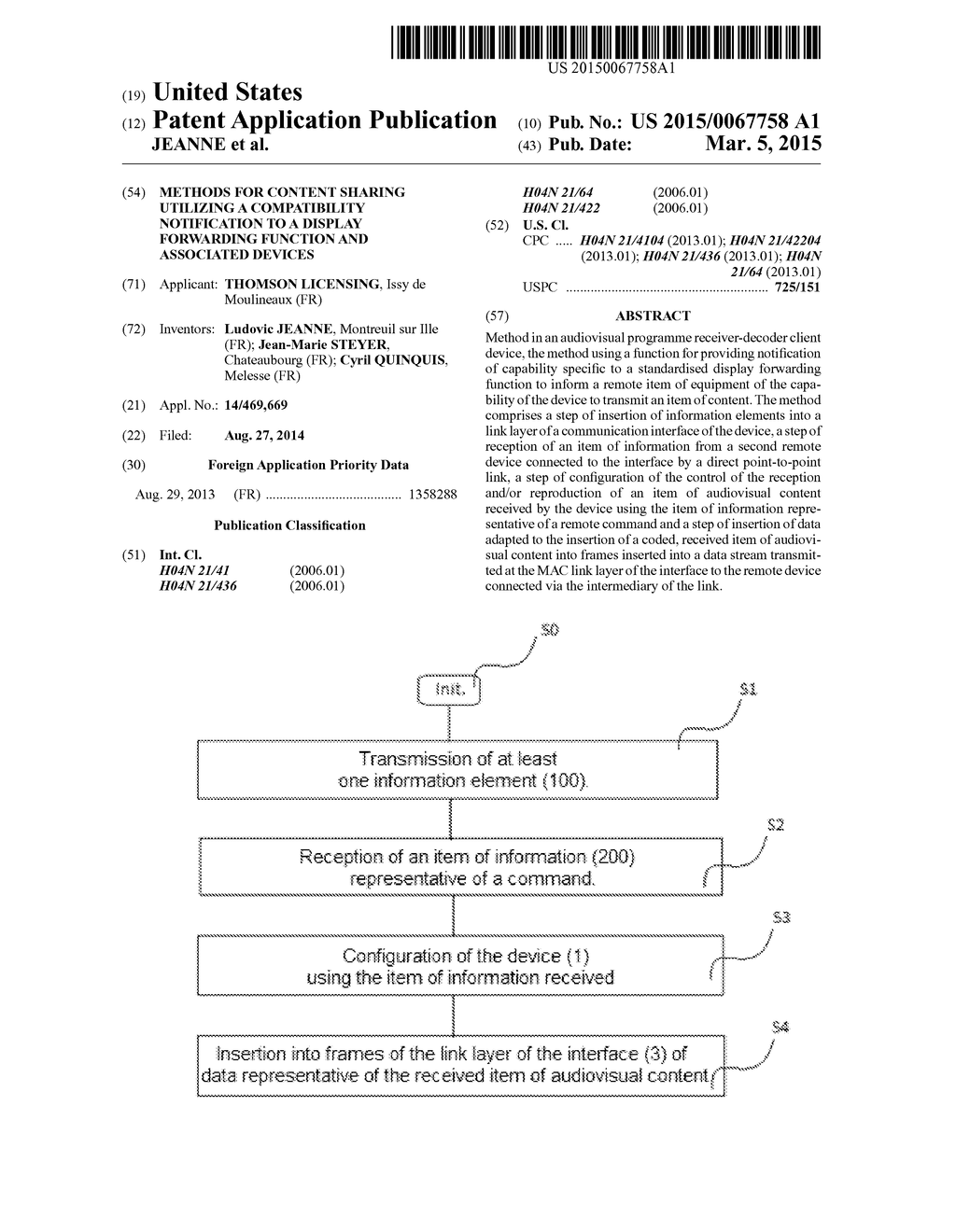 METHODS FOR CONTENT SHARING UTILIZING A COMPATIBILITY NOTIFICATION TO A     DISPLAY FORWARDING FUNCTION AND ASSOCIATED DEVICES - diagram, schematic, and image 01