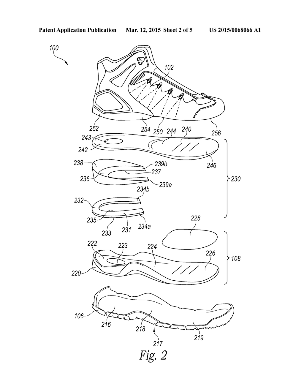 FOOTWEAR ASSEMBLIES HAVING REINFORCED INSOLE PORTIONS AND ASSOCIATED     METHODS - diagram, schematic, and image 03