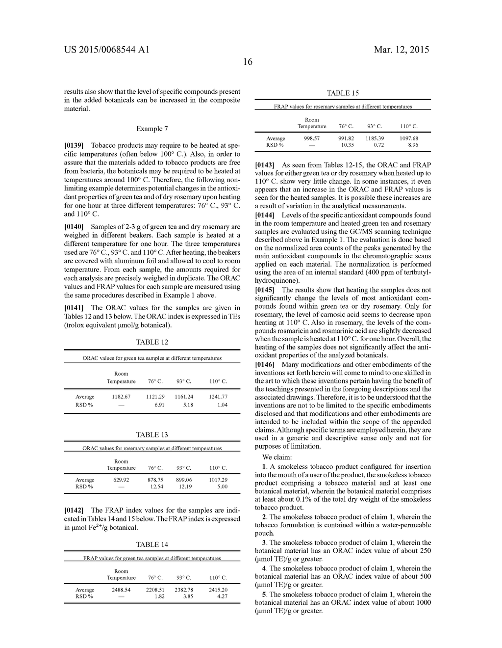 SMOKELESS TOBACCO COMPOSITION INCORPORATING A BOTANICAL MATERIAL - diagram, schematic, and image 18