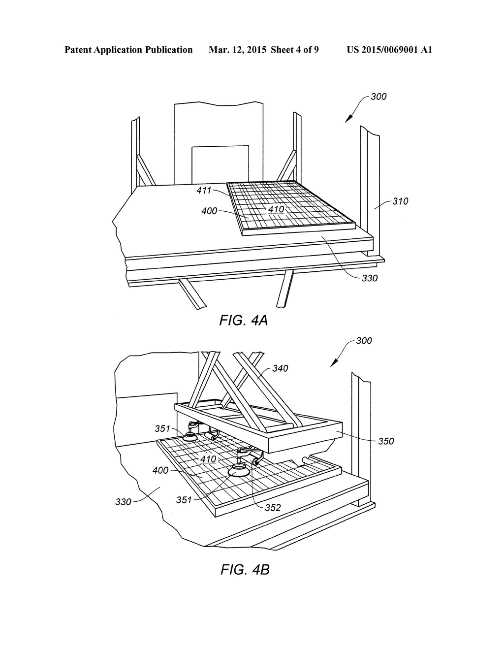 VEHICLES AND METHODS FOR MAGNETICALLY MANAGING LEGS OF RAIL-BASED     PHOTOVOLTAIC MODULES DURING INSTALLATION - diagram, schematic, and image 05