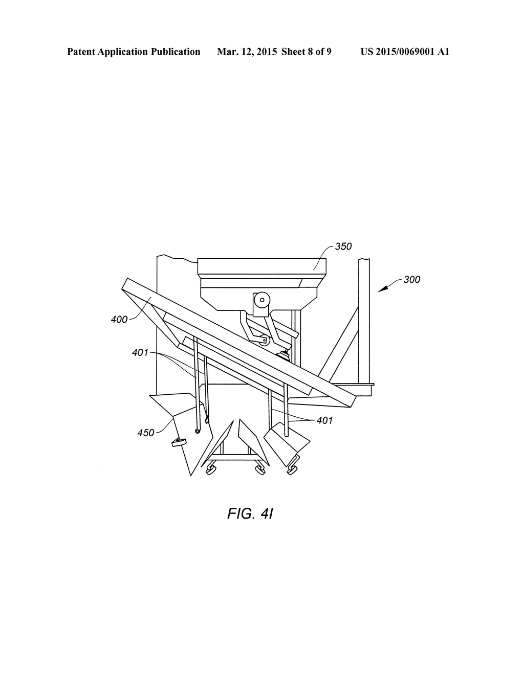 VEHICLES AND METHODS FOR MAGNETICALLY MANAGING LEGS OF RAIL-BASED     PHOTOVOLTAIC MODULES DURING INSTALLATION - diagram, schematic, and image 09