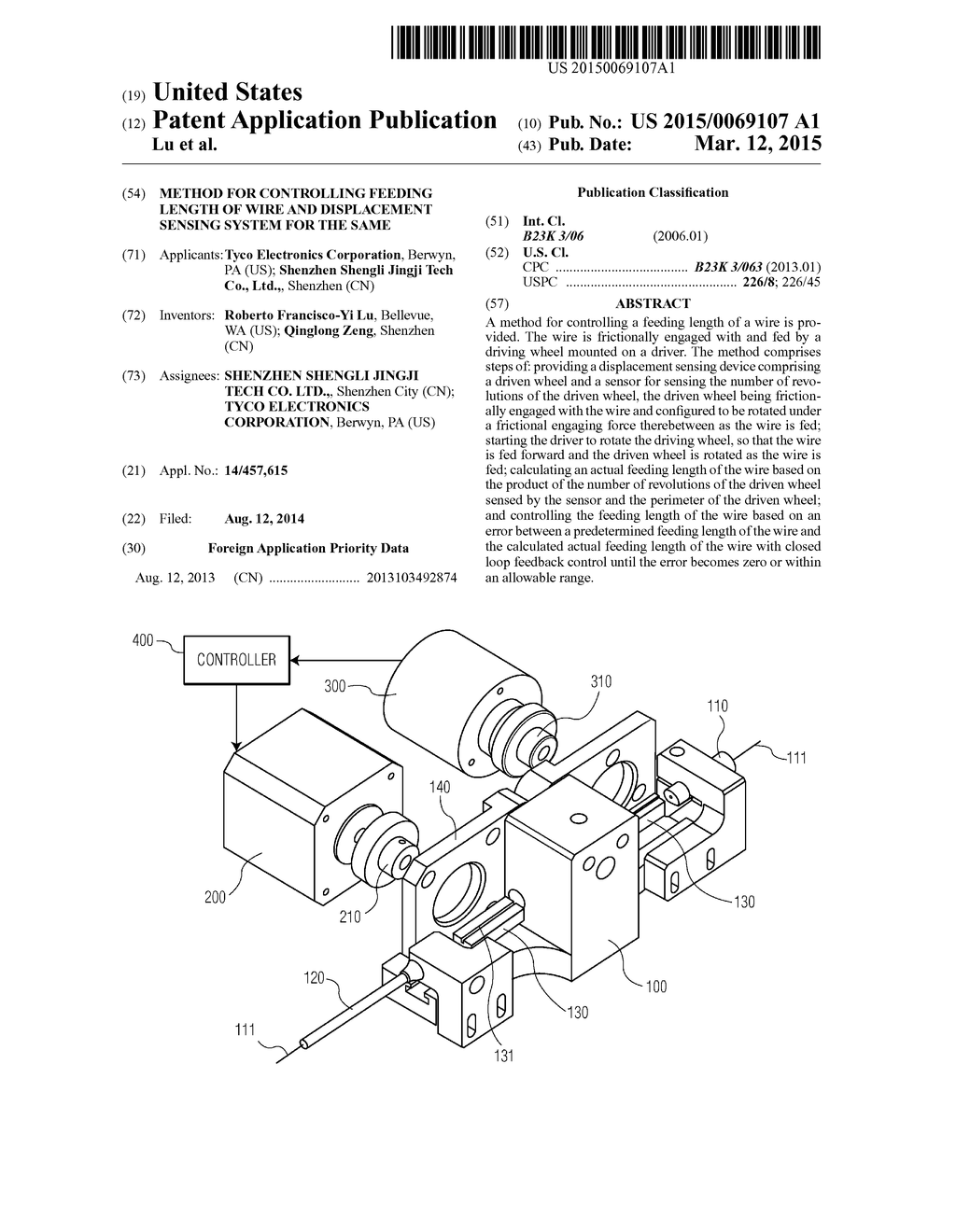 Method For Controlling Feeding Length Of Wire And Displacement Sensing     System For The Same - diagram, schematic, and image 01