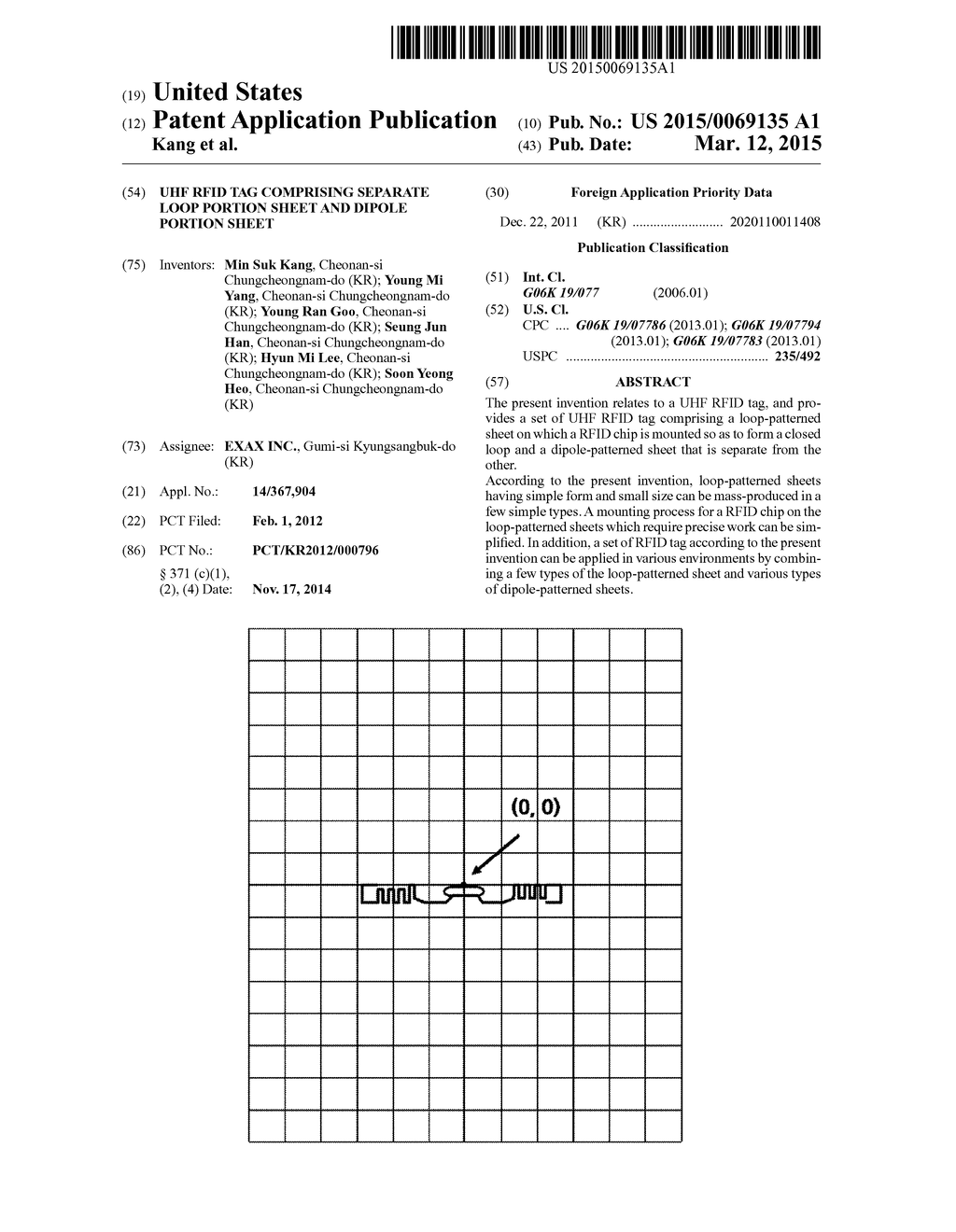 UHF RFID TAG COMPRISING SEPARATE LOOP PORTION SHEET AND DIPOLE PORTION     SHEET - diagram, schematic, and image 01