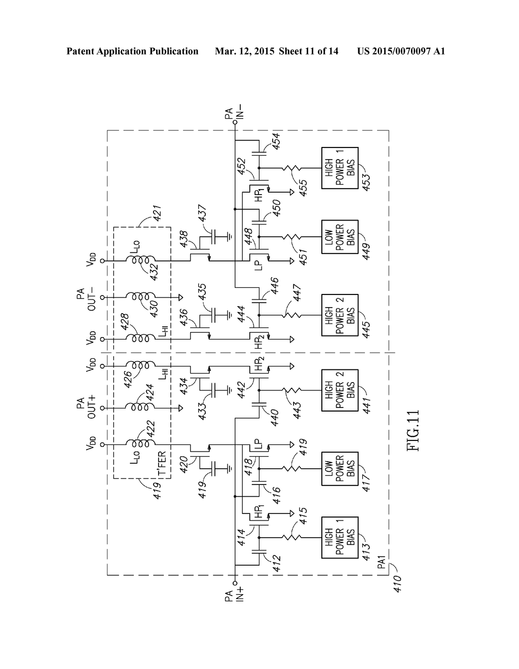 CONFIGURABLE MULTIMODE MULTIBAND INTEGRATED DISTRIBUTED POWER AMPLIFIER - diagram, schematic, and image 12