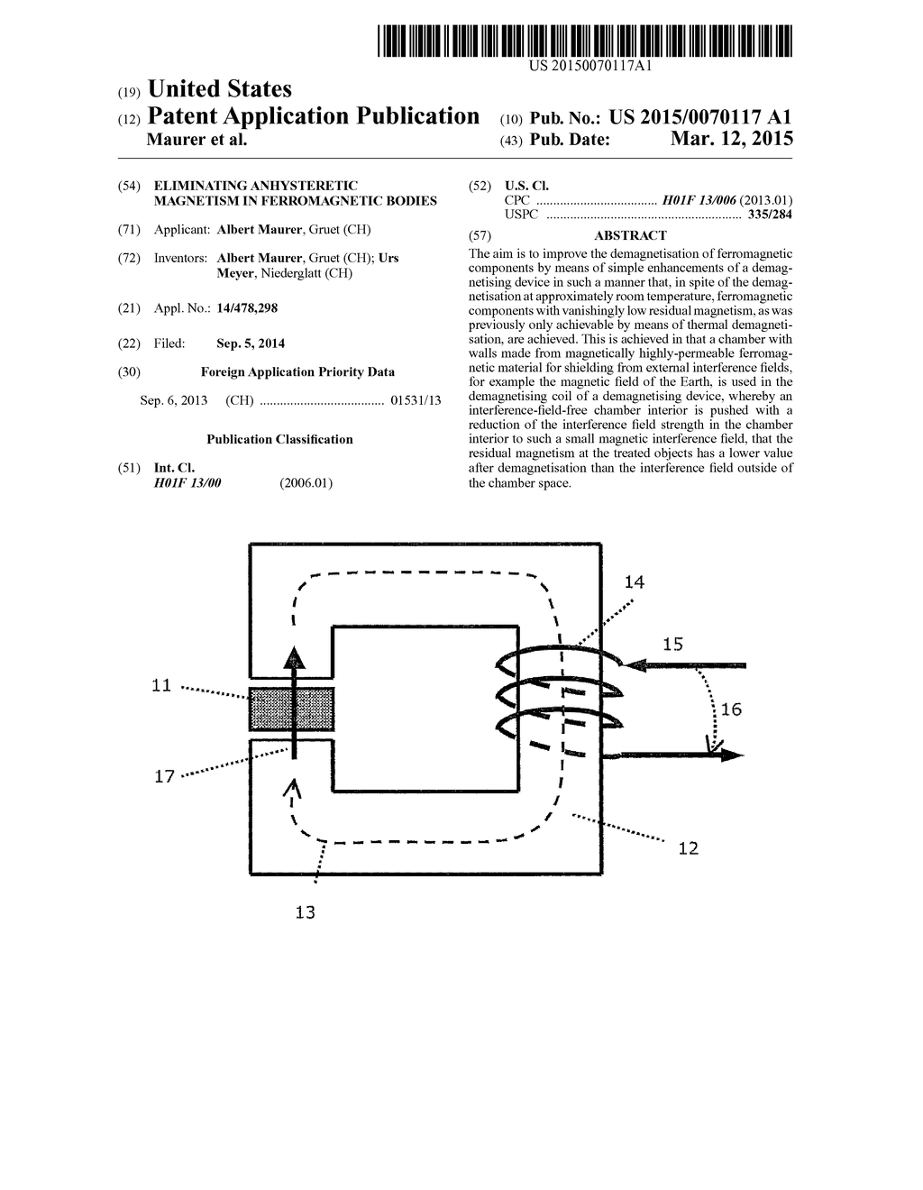 ELIMINATING ANHYSTERETIC MAGNETISM IN FERROMAGNETIC BODIES - diagram, schematic, and image 01