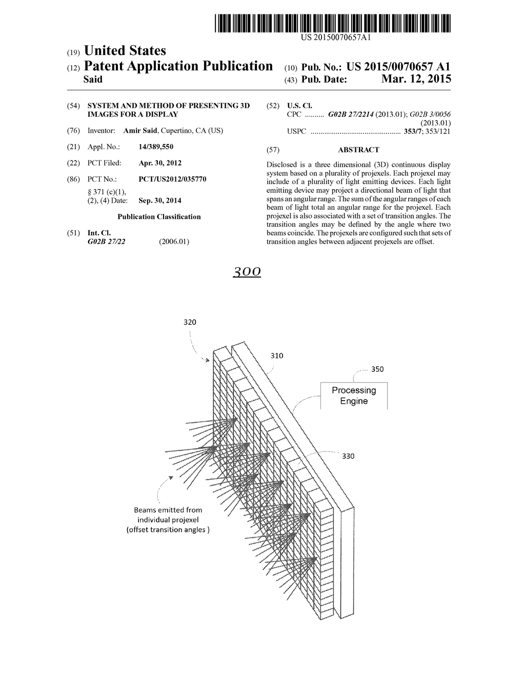 SYSTEM AND METHOD OF PRESENTING 3D IMAGES FOR A DISPLAY - diagram, schematic, and image 01