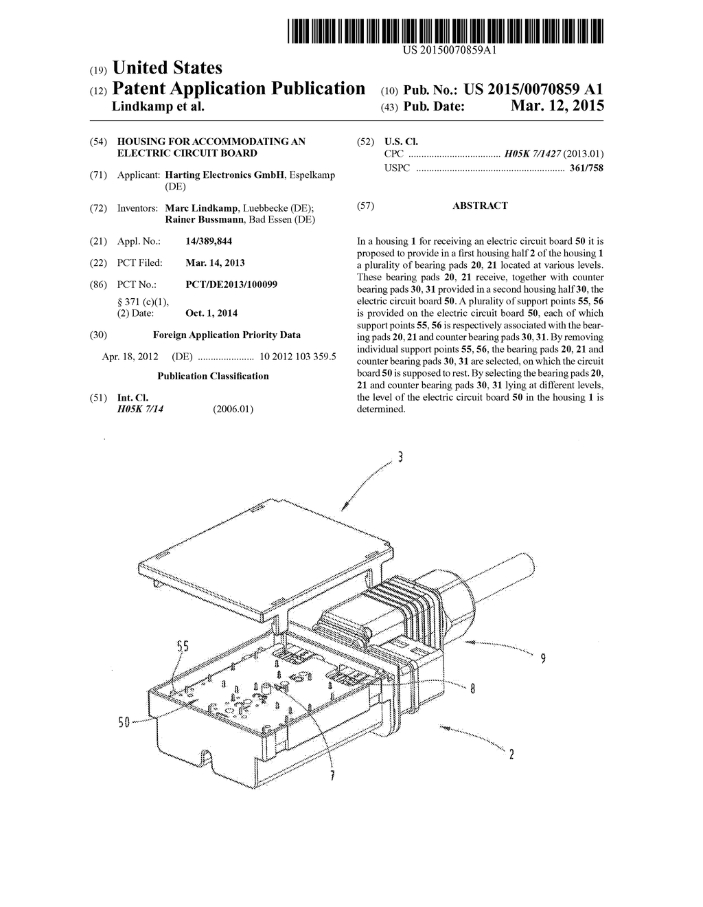 HOUSING FOR ACCOMMODATING AN ELECTRIC CIRCUIT BOARD - diagram, schematic, and image 01