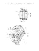 MACHINE FOR MANUFACTURING CONCRETE UWALL TYPE CONSTRUCTION BLOCKS BY     MOLDING EACH CONCRETE U-WALL CONSTRUCTION BLOCK FROM CONCRETE POURED     ABOUT A BLOCK CAGE MADE FROM REINFORCING MATERIAL WHILE SAID BLOCK CAGE     IS LOADED WITHIN SAID MACHINE diagram and image