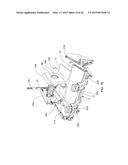 MACHINE FOR MANUFACTURING CONCRETE UWALL TYPE CONSTRUCTION BLOCKS BY     MOLDING EACH CONCRETE U-WALL CONSTRUCTION BLOCK FROM CONCRETE POURED     ABOUT A BLOCK CAGE MADE FROM REINFORCING MATERIAL WHILE SAID BLOCK CAGE     IS LOADED WITHIN SAID MACHINE diagram and image