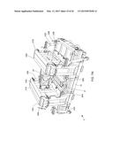 MACHINE FOR MANUFACTURING CONCRETE UWALL TYPE CONSTRUCTION BLOCKS BY     MOLDING EACH CONCRETE U-WALL CONSTRUCTION BLOCK FROM CONCRETE POURED     ABOUT A BLOCK CAGE MADE FROM REINFORCING MATERIAL WHILE SAID BLOCK CAGE     IS LOADED WITHIN SAID MACHINE diagram and image