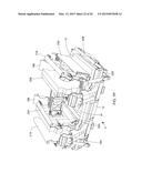 MACHINE FOR MANUFACTURING CONCRETE UWALL TYPE CONSTRUCTION BLOCKS BY     MOLDING EACH CONCRETE U-WALL CONSTRUCTION BLOCK FROM CONCRETE POURED     ABOUT A BLOCK CAGE MADE FROM REINFORCING MATERIAL WHILE SAID BLOCK CAGE     IS LOADED WITHIN SAID MACHINE diagram and image