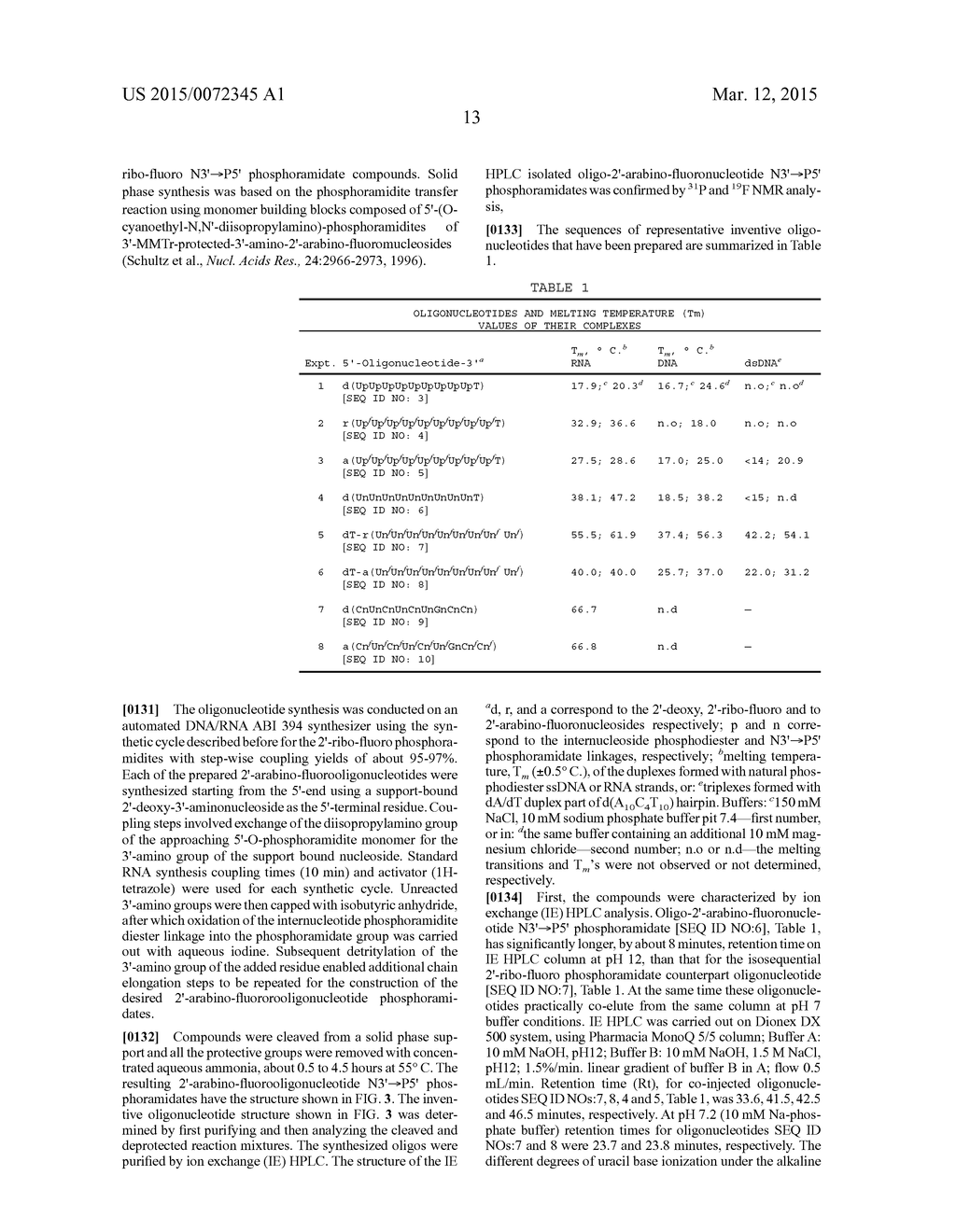 2'-ARABINO-FLUOROOLIGONUCLEOTIDE N3'-->P5' PHOSPHORAMIDATES: THEIR     SYNTHESIS AND USE - diagram, schematic, and image 17