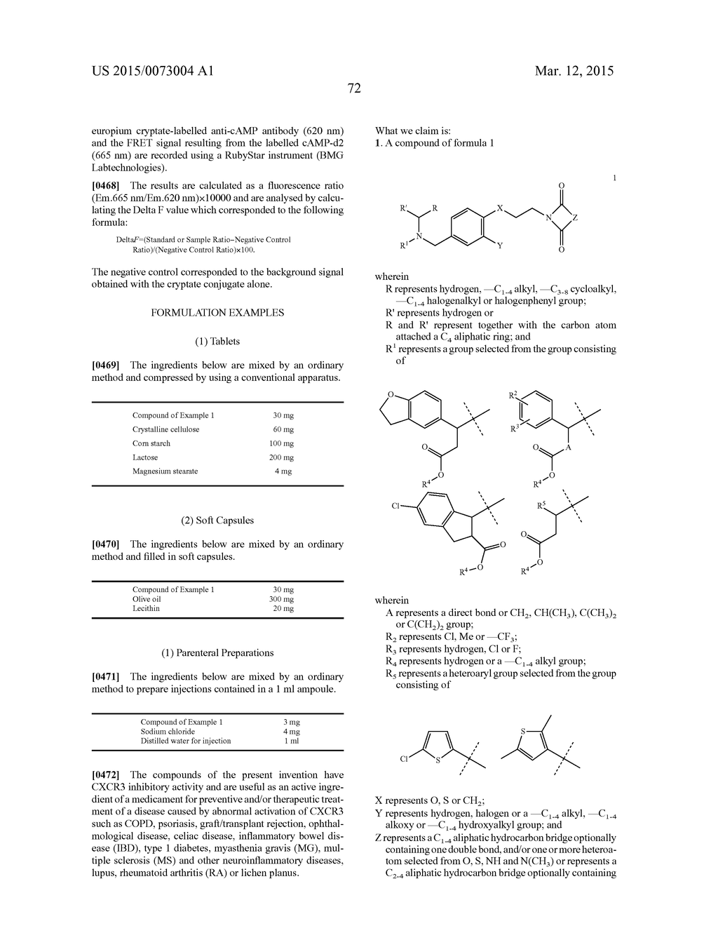 SUBSTITUTED B-AMINO ACID DERIVATIVES AS CXCR3 RECEPTOR ANTAGONISTS - diagram, schematic, and image 73