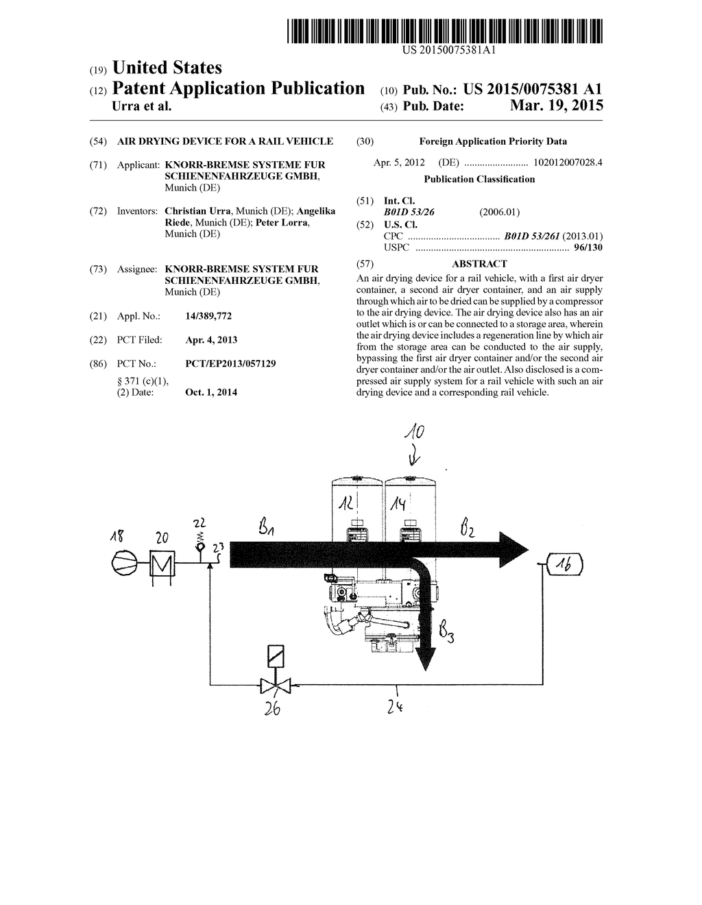 AIR DRYING DEVICE FOR A RAIL VEHICLE - diagram, schematic, and image 01