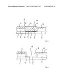 METHOD FOR MANUFACTURING A SEMI-FINISHED PRODUCT FOR A MODULE HAVING A     CELL MADE FROM A PHOTOACTIVE MATERIAL, SEMI-FINISHED PRODUCT AND DEVICE     FOR THE MANUFACTURE THEREOF diagram and image