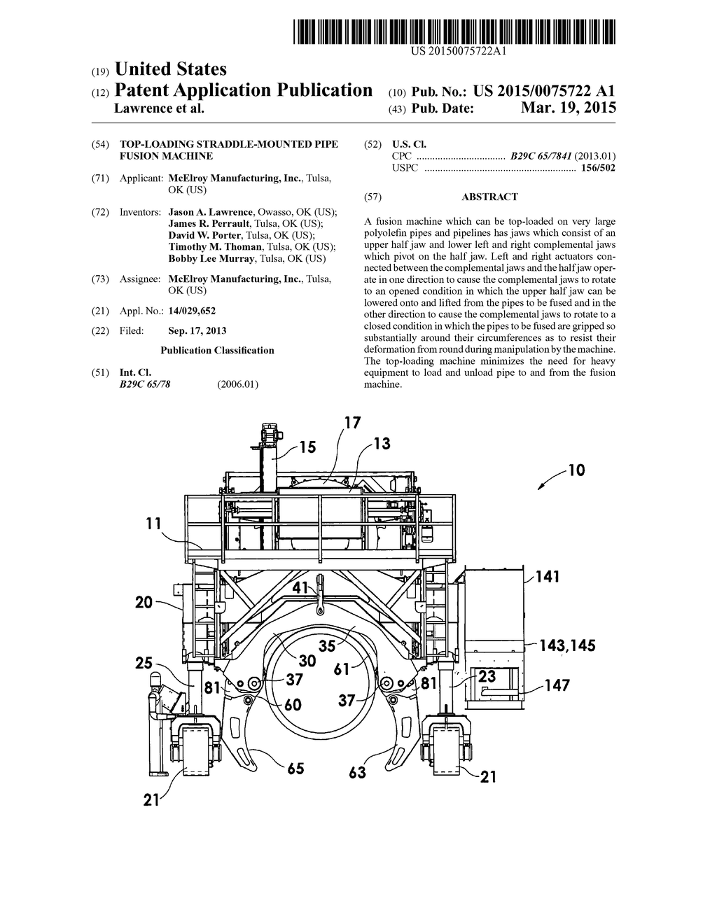 Top-Loading Straddle-Mounted Pipe Fusion Machine - diagram, schematic, and image 01