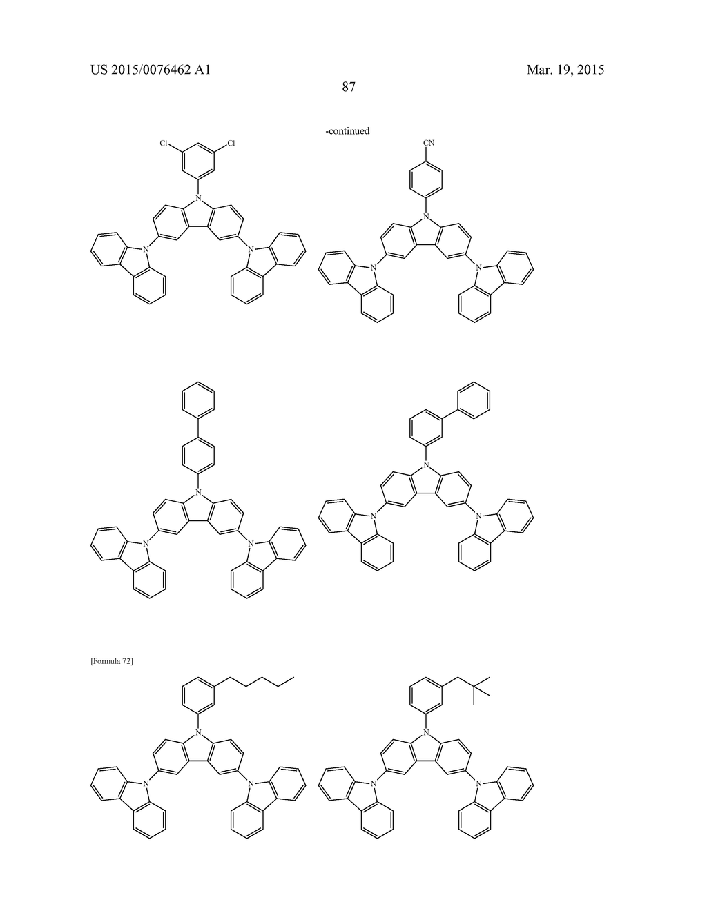 ORGANIC ELECTROLUMINESCENT ELEMENT, COMPOUND AND MATERIAL FOR ORGANIC     ELECTROLUMINESCENT ELEMENT, USED IN THE SAME, AND LIGHT EMITTING DEVICE,     DISPLAY DEVICE AND ILLUMINATION DEVICE, USING THE ELEMENT - diagram, schematic, and image 89