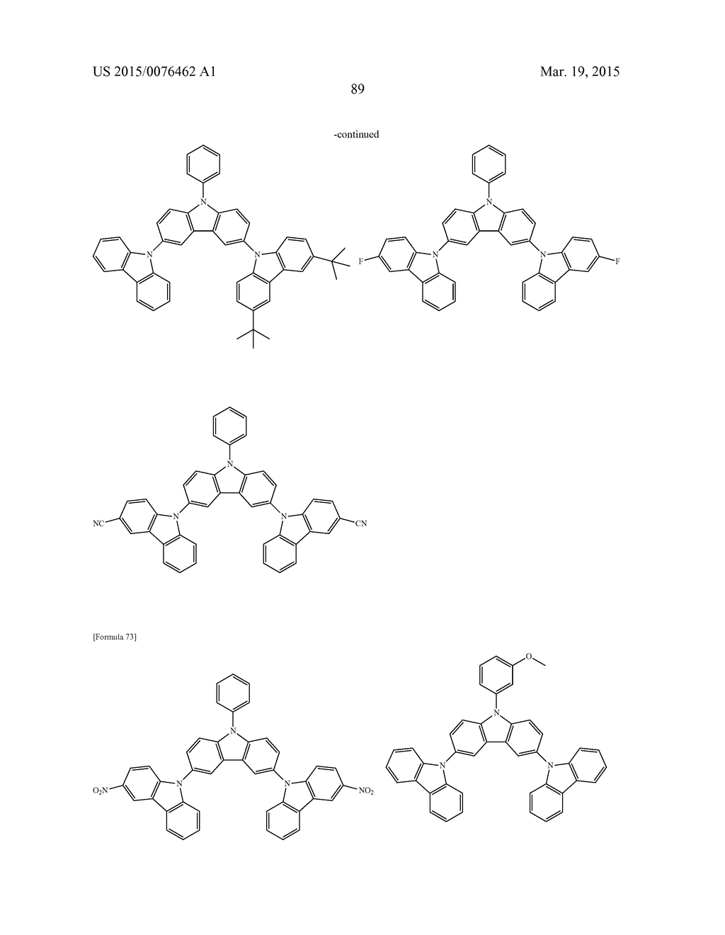 ORGANIC ELECTROLUMINESCENT ELEMENT, COMPOUND AND MATERIAL FOR ORGANIC     ELECTROLUMINESCENT ELEMENT, USED IN THE SAME, AND LIGHT EMITTING DEVICE,     DISPLAY DEVICE AND ILLUMINATION DEVICE, USING THE ELEMENT - diagram, schematic, and image 91