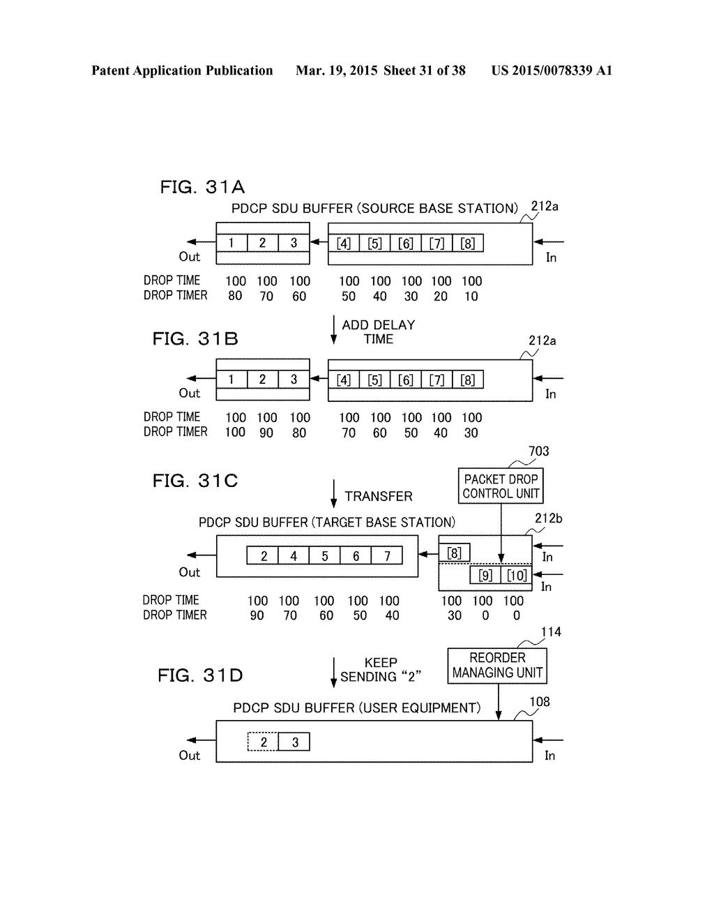 METHOD FOR DROPPING PACKET DATA, RADIO COMMUNICATION DEVICE, AND MOBILE     COMMUNICATION SYSTEM - diagram, schematic, and image 32