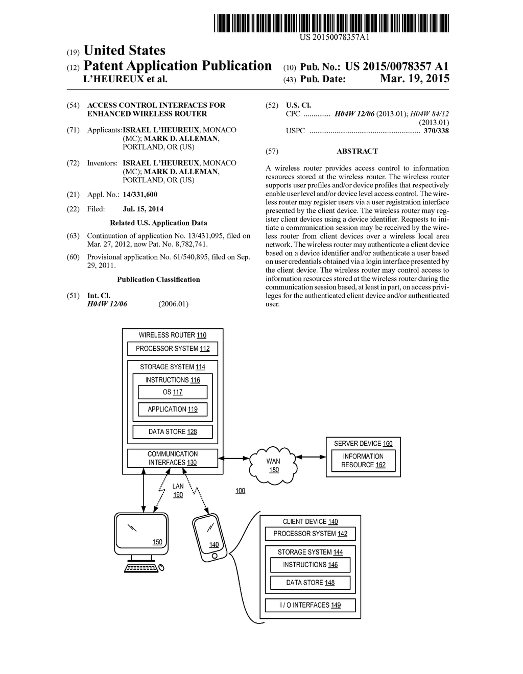 ACCESS CONTROL INTERFACES FOR ENHANCED WIRELESS ROUTER - diagram, schematic, and image 01