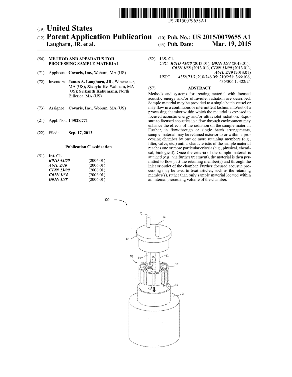 METHOD AND APPARATUS FOR PROCESSING SAMPLE MATERIAL - diagram, schematic, and image 01