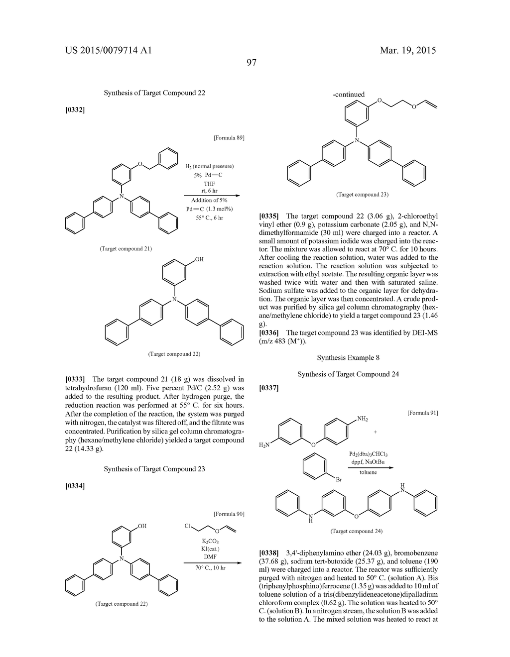 COMPOSITION FOR USE IN ORGANIC DEVICE, POLYMER FILM, AND ORGANIC     ELECTROLUMINESCENT ELEMENT - diagram, schematic, and image 99