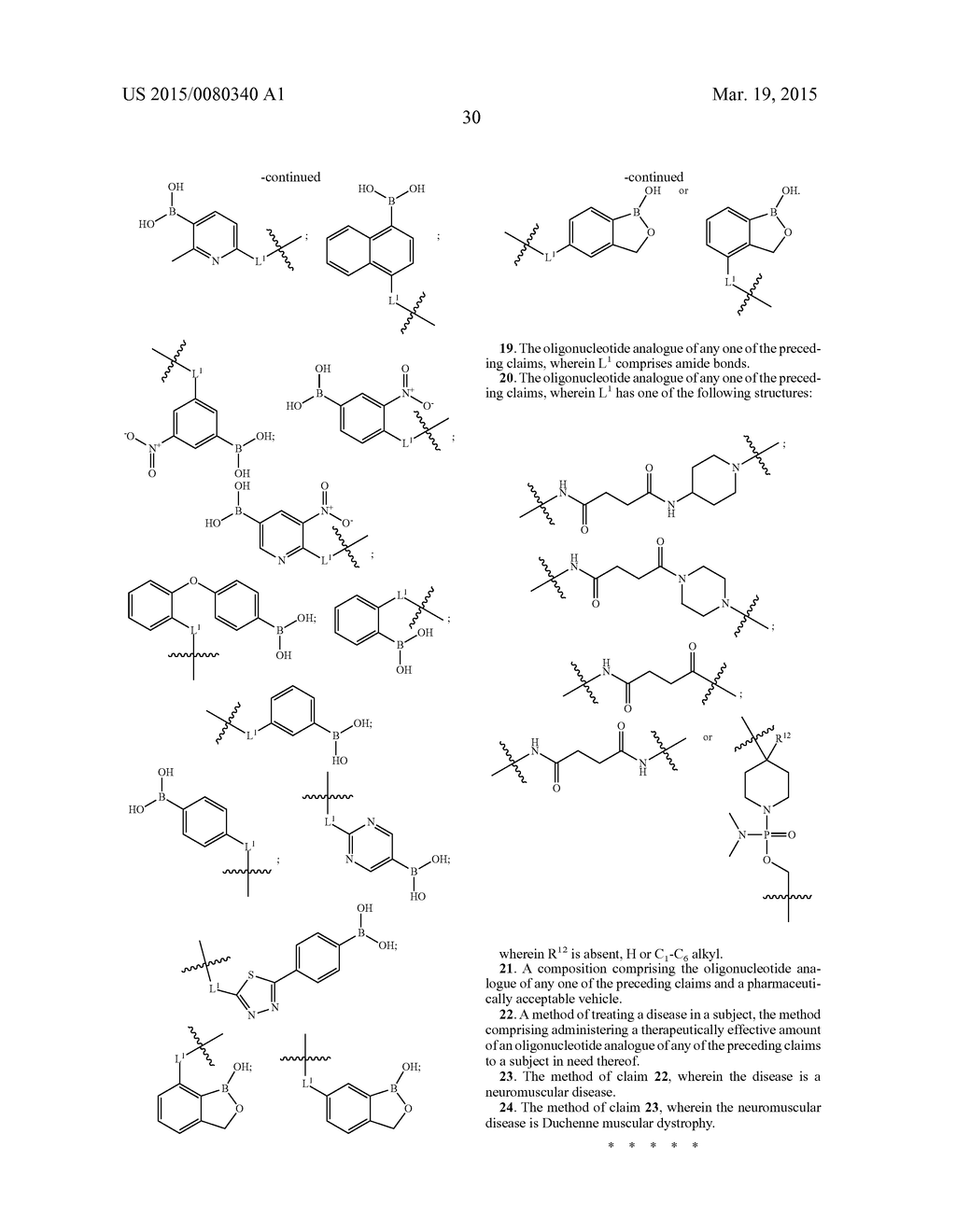 BORONIC ACID CONJUGATES OF OLIGONUCLEOTIDE ANALOGUES - diagram, schematic, and image 33