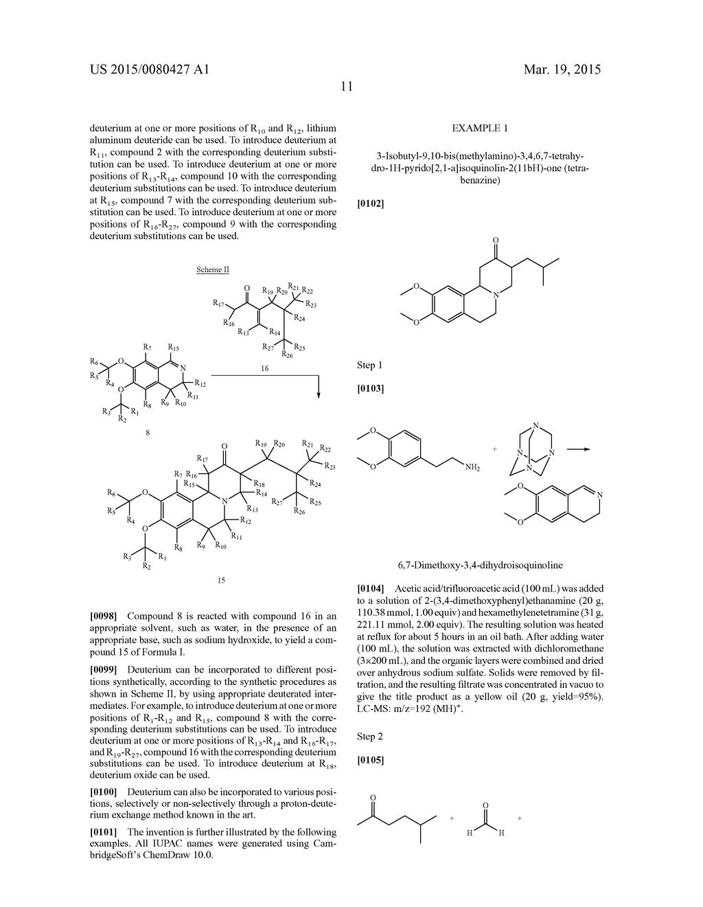 BENZOQUINOLINE INHIBITORS OF VESICULAR MONOAMINE TRANSPORTER 2 - diagram, schematic, and image 12