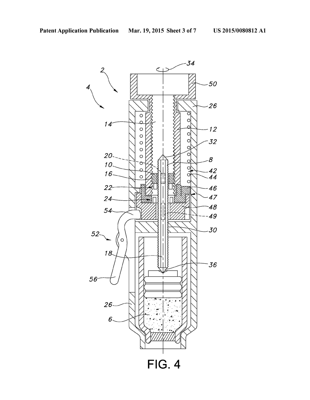 DOSE MECHANISM FOR AN INJECTION DEVICE FOR LIMITING A DOSE SETTING     CORRESPONDING TO THE AMOUNT OF MEDICAMENT LEFT - diagram, schematic, and image 04