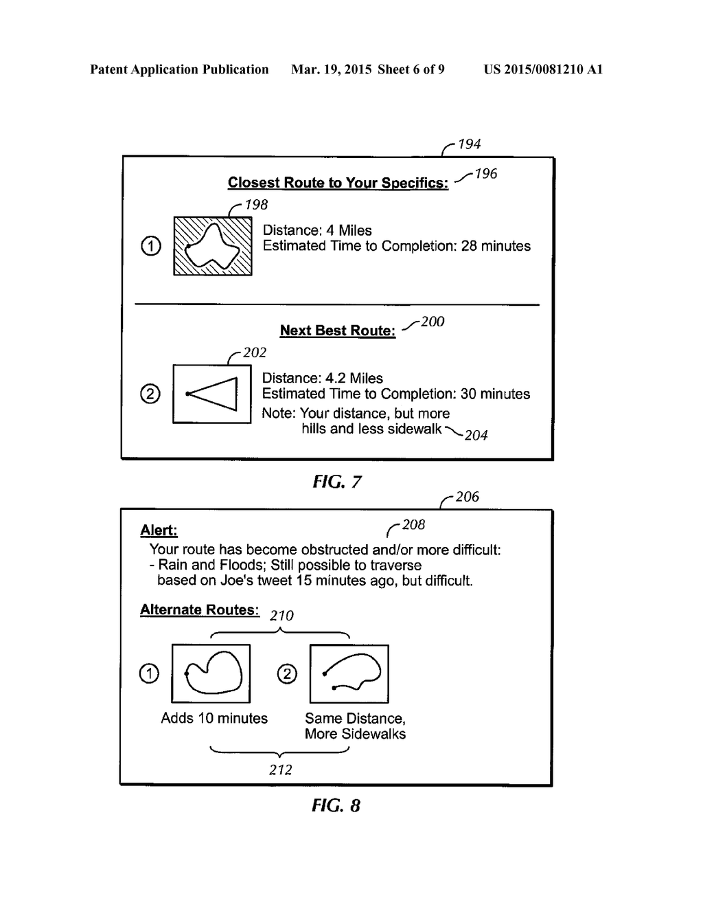 ALTERING EXERCISE ROUTES BASED ON DEVICE DETERMINED INFORMATION - diagram, schematic, and image 07