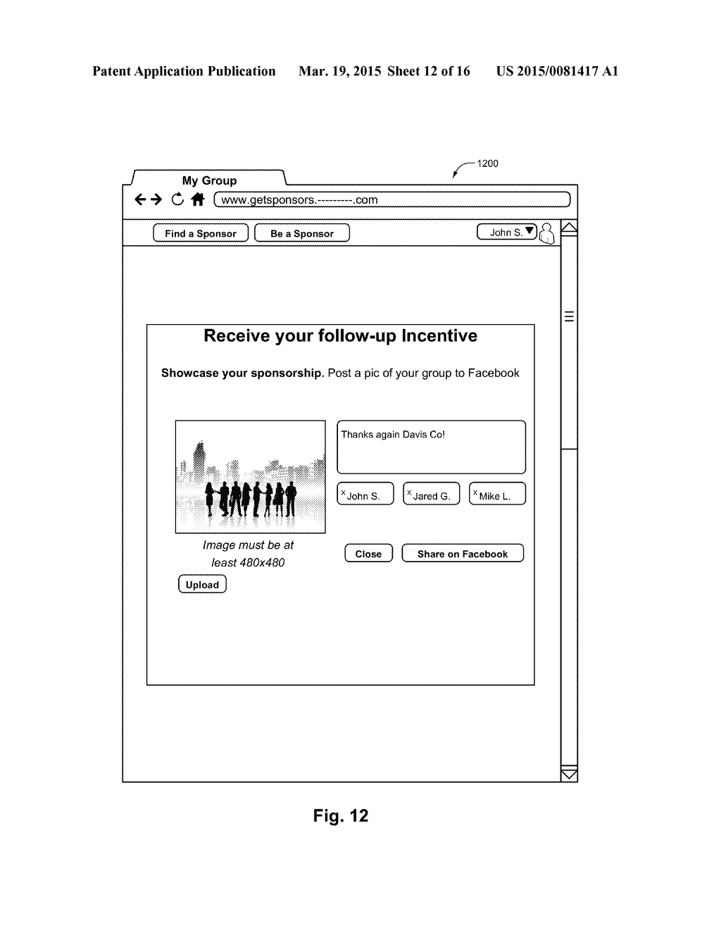 SYSTEM AND METHOD FOR COLLABORATIVE MARKETING WITH ONLINE BRAND ENGAGEMENT     ADVERTISING - diagram, schematic, and image 13